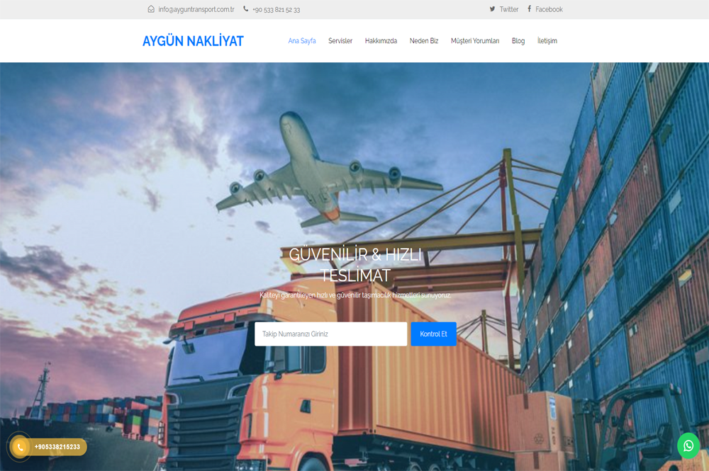 Aygün Nakliyat Web Site Çalışması