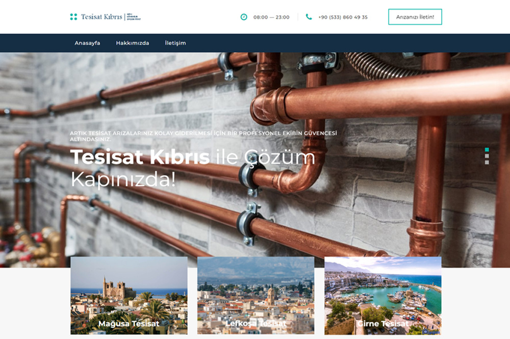 Tesisat Kıbrıs Web Site Çalışması